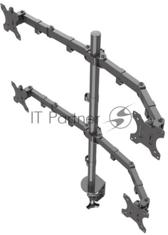 Кронштейн ONKRON D421E для четырех мониторов 13-32 настольный, чёрный