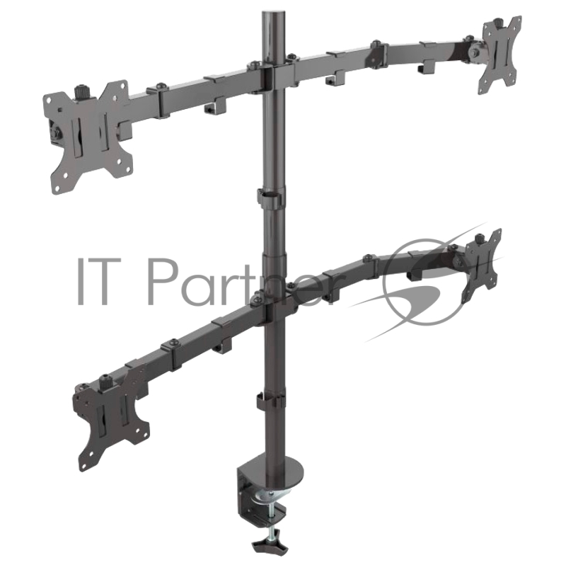 Кронштейн ONKRON D421E для четырех мониторов 13-32 настольный, чёрный