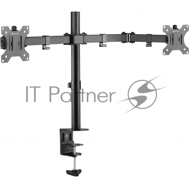 Кронштейн ONKRON D221E для двух мониторов 13-32 настольный, чёрный