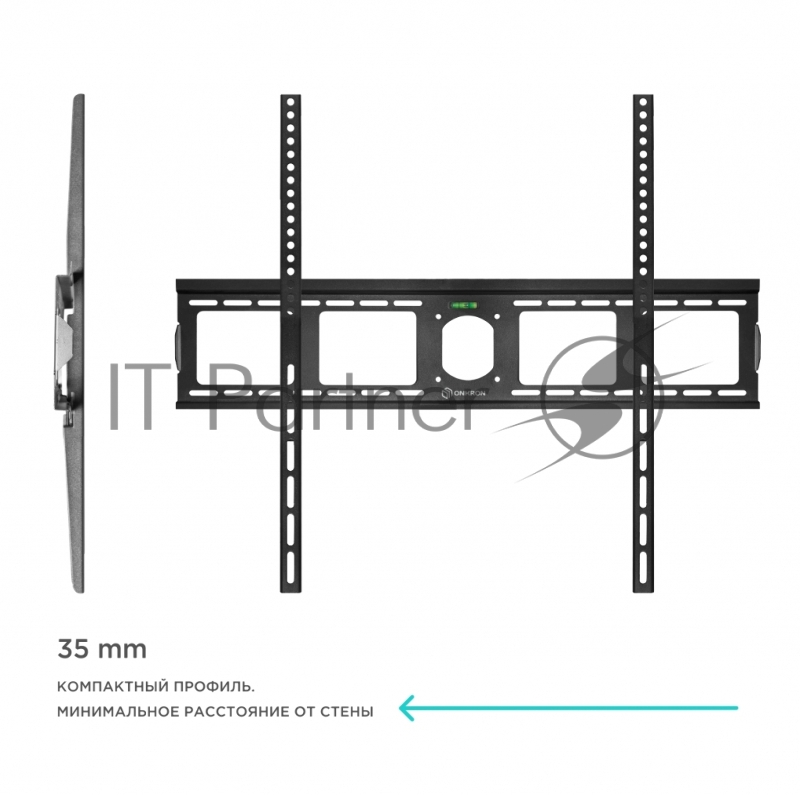 Кронштейн ONKRON Кронштейн ONKRON/ 40-80 макс. 800*600, наклон 0º, поворот 0º, от стены 35мм, вес до 75кг, черный