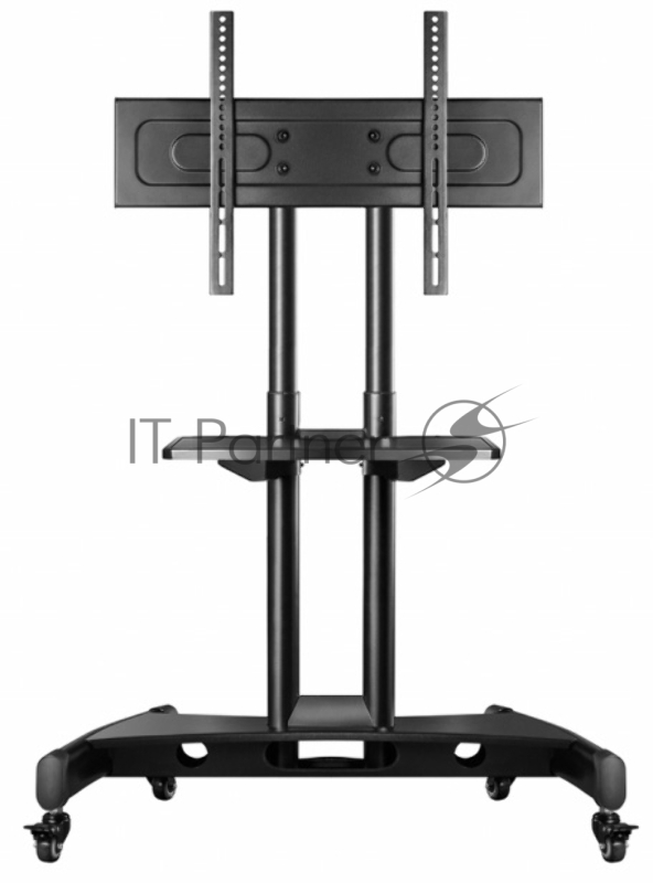 Мобильная стойка ONKRON на 1 ТВ Мобильная стойка ONKRON на 1 ТВ/ 32-55 от 200х200 до 400х600 наклон 0º поворот 0º макс нагр 27,3кг Высота 900-1500мм, кабель-канал, регулировка полки по высоте, колесики с блокировкой, черная