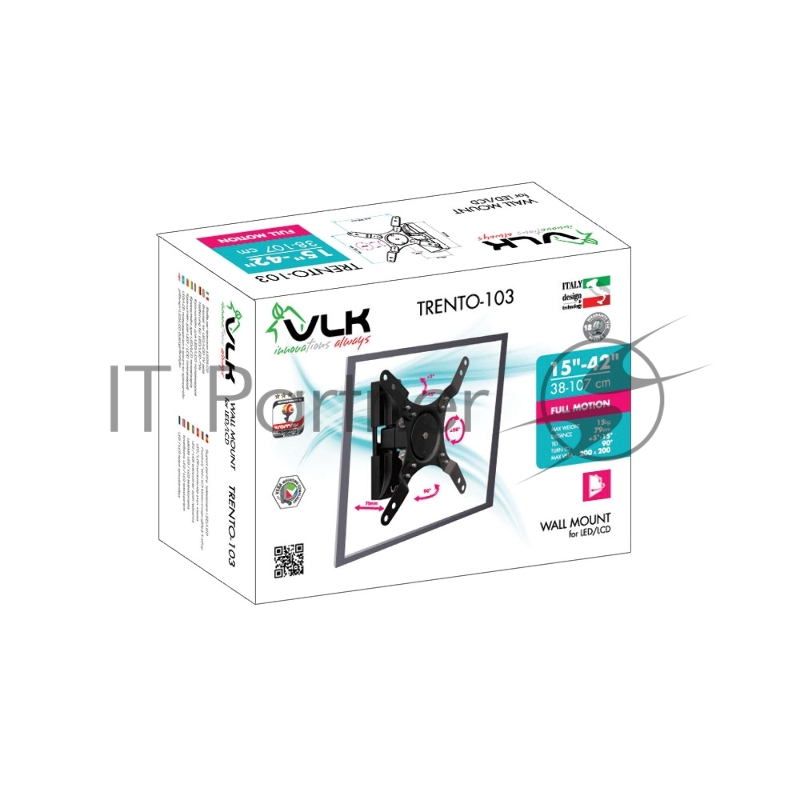 Кронштейн VLK TRENTO-103 black для LED/LCD телевизоров 15-42, max 15 кг, настенный