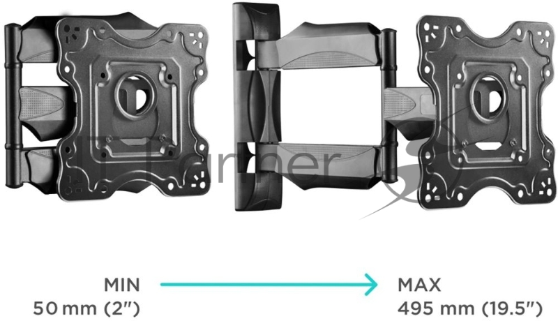 Кронштейн ONKRON NP28 для телевизора 17-43 наклонно-поворотный, черный