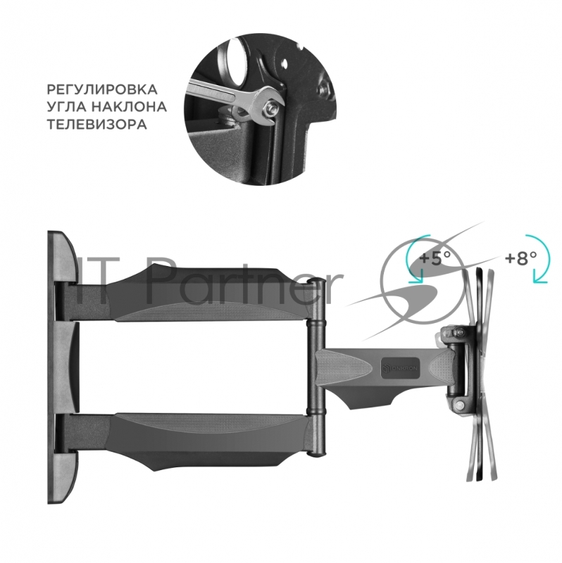 Кронштейн ONKRON NP28 для телевизора 17-43 наклонно-поворотный, черный