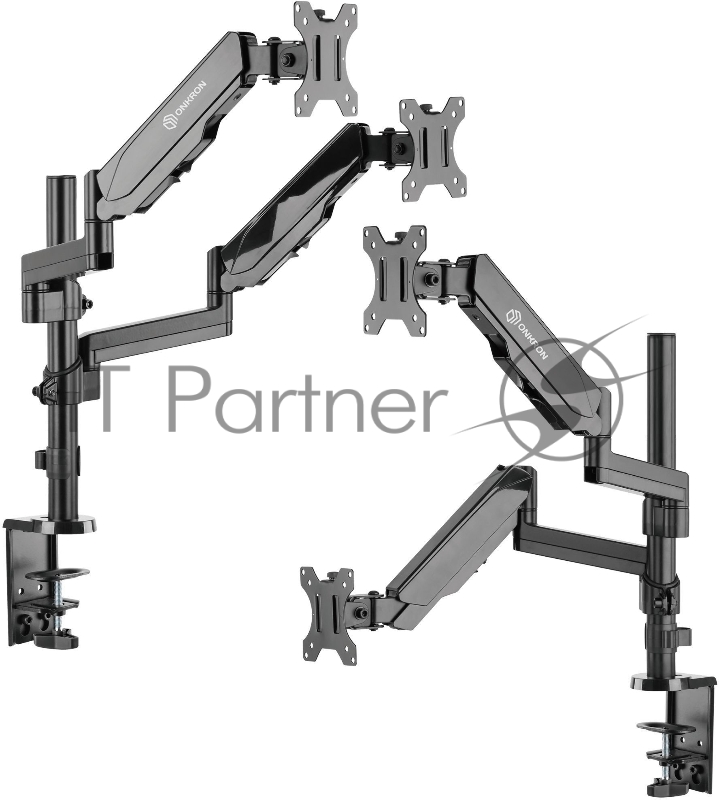 Кронштейн (держатель) ONKRON G140 для двух мониторов 13-32 дюймов настольный, черный