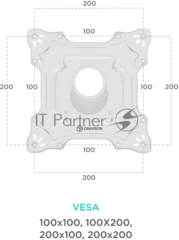 Кронштейн ONKRON NP28 для телевизора 17-43 наклонно-поворотный, белый
