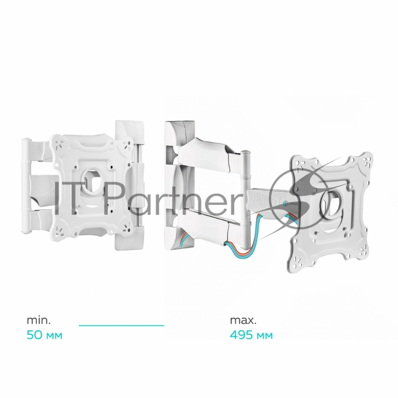 Кронштейн ONKRON NP28 для телевизора 17-43 наклонно-поворотный, белый