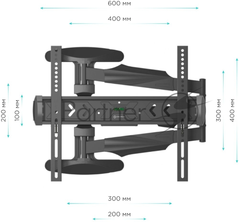 Кронштейн ONKRON NP47 для телевизора 40 - 75 наклонно-поворотный, черный