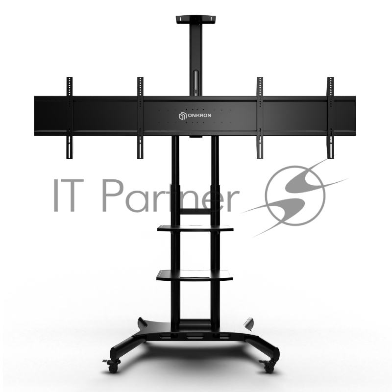 Стойка для двух телевизоров с кронштейном ONKRON TS1881DV 40-65, мобильная, чёрная