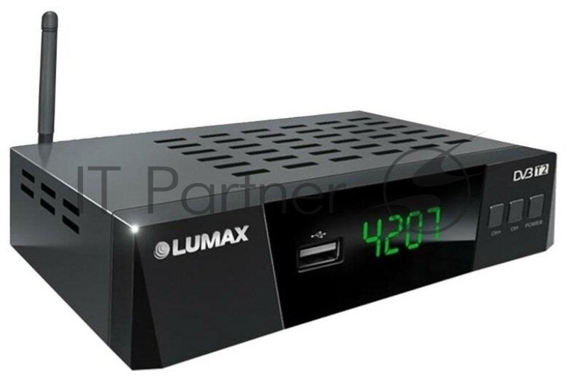 Приставка DVB-T2 LUMAX Приставка DVB-T2 LUMAX/ GX3235S, эфирный + кабельный, Металл, 3 кнопки, дисплей, USB, 3RCA, HDMI, внешний б/п, встроенный Wi-Fi адаптер, Кинозал LUMAX (более 500 фильмов)