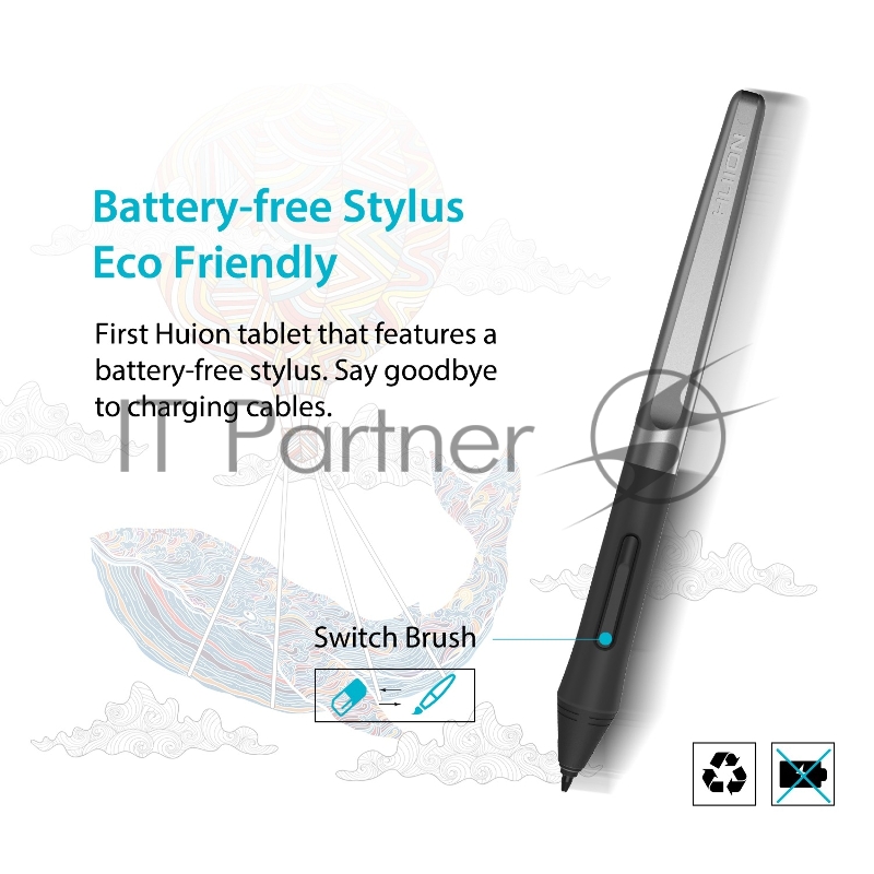 Планшет для рисования Huion Inspiroy H950P USB черный