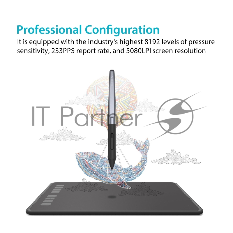 Планшет для рисования Huion Inspiroy H950P USB черный