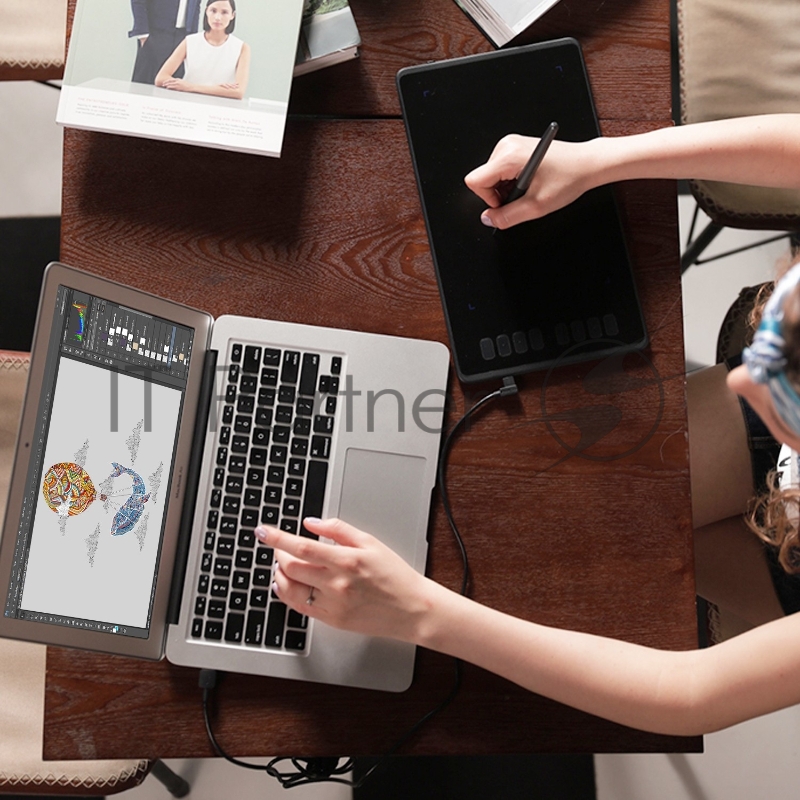 Планшет для рисования Huion Inspiroy H950P USB черный