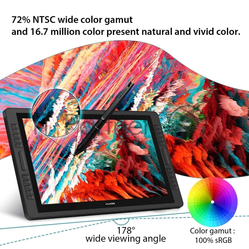 Планшет для рисования Huion Kamvas PRO 22 USB черный
