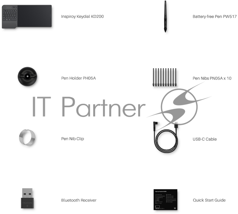 Графический планшет Huion Inspiroy Keydial KD200