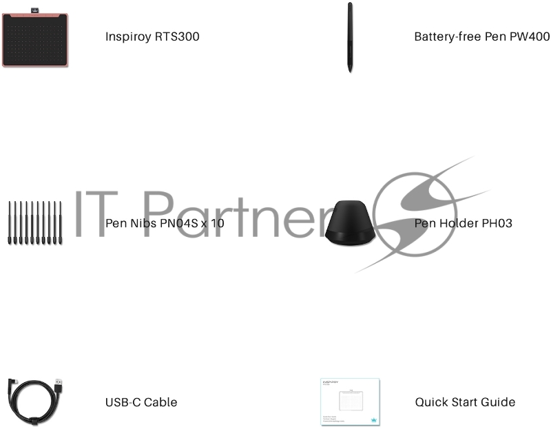 Графический планшет Huion Inspiroy RTS-300 Black