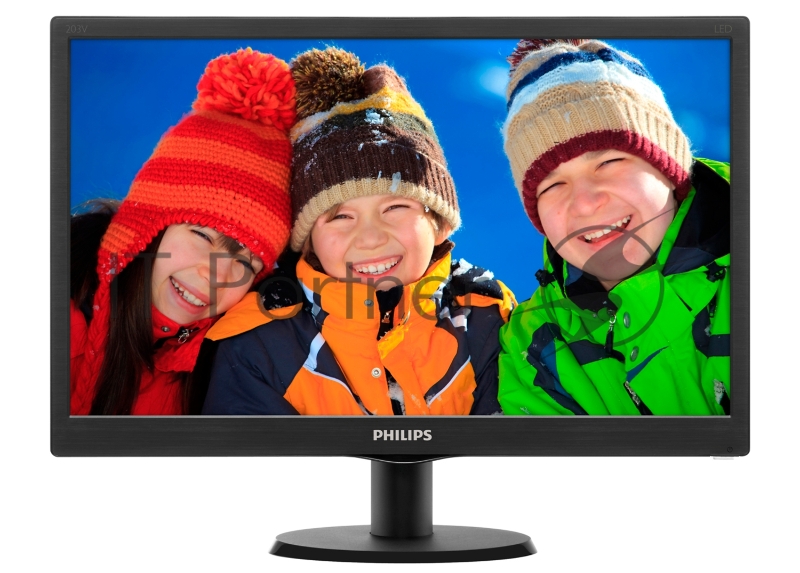 Монитор 19.5 PHILIPS 203V5LSB26/62(10) Black (LED, LCD, Wide, 1600x900, 5 ms, 90°/50°, 200 cd/m, 10M:1)