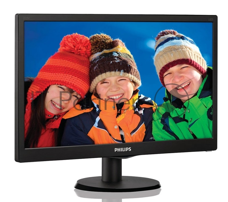 Монитор 19.5 PHILIPS 203V5LSB26/62(10) Black (LED, LCD, Wide, 1600x900, 5 ms, 90°/50°, 200 cd/m, 10M:1)