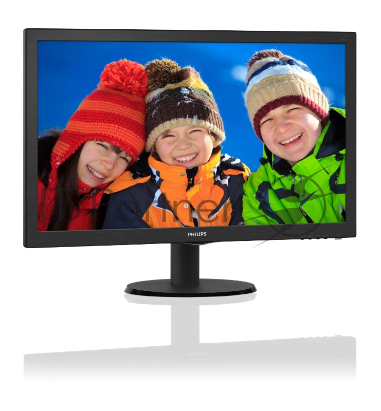 Монитор 21.5 PHILIPS 223V5LSB/10(62) Black (LED, LCD, Wide, 1920x1080, 5 ms, 170°/160°, 250 cd/m, 10M:1)