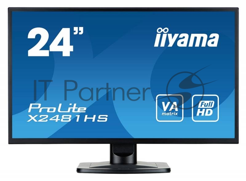 Монитор Iiyama 23.6 X2481HS-B1 черный VA LED 6ms 16:9 DVI HDMI M/M матовая 250cd 178гр/178гр 1920x1080 D-Sub FHD 3.7кг