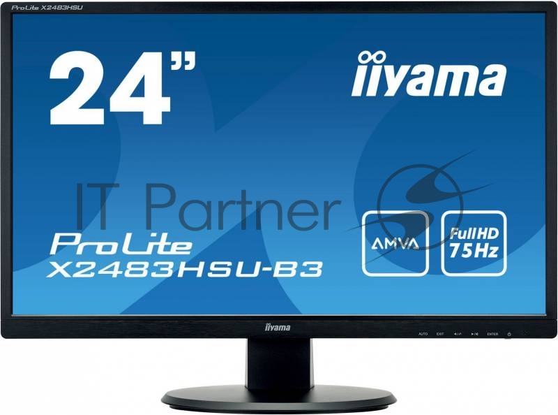 Монитор Iiyama 24 ProLite X2483HSU-B3 черный AMVA LED 4ms 16:9 HDMI M/M матовая 250cd 178гр/178гр 1920x1080 D-Sub DisplayPort FHD USB 3.9кг