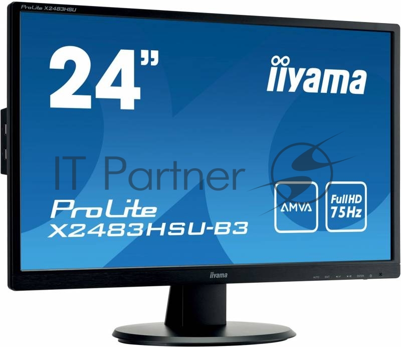 Монитор Iiyama 24 ProLite X2483HSU-B3 черный AMVA LED 4ms 16:9 HDMI M/M матовая 250cd 178гр/178гр 1920x1080 D-Sub DisplayPort FHD USB 3.9кг
