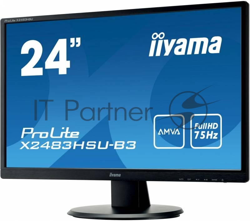 Монитор Iiyama 24 ProLite X2483HSU-B3 черный AMVA LED 4ms 16:9 HDMI M/M матовая 250cd 178гр/178гр 1920x1080 D-Sub DisplayPort FHD USB 3.9кг