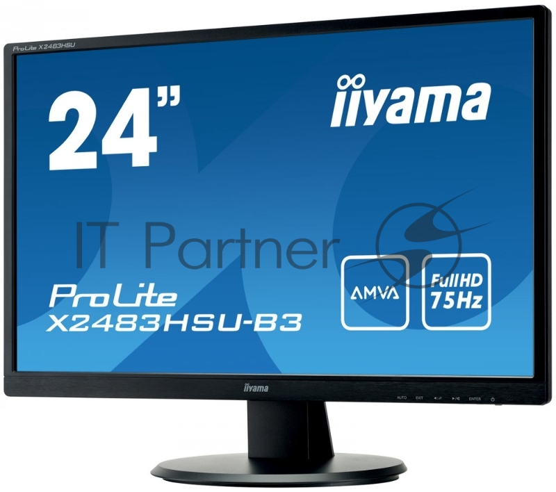 Монитор Iiyama 24 ProLite X2483HSU-B3 черный AMVA LED 4ms 16:9 HDMI M/M матовая 250cd 178гр/178гр 1920x1080 D-Sub DisplayPort FHD USB 3.9кг