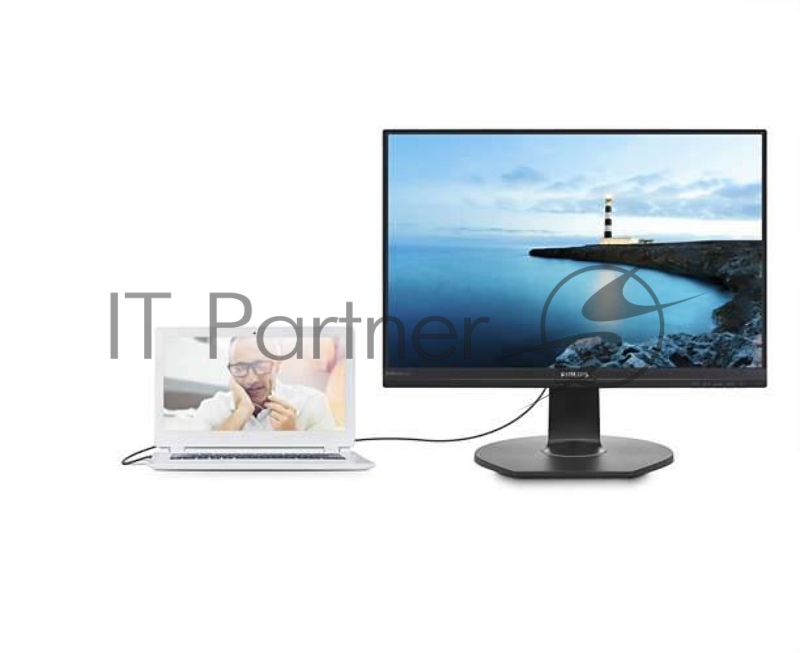 Монитор23.8 PHILIPS 241B7QUPBEB/00 Black с поворотом экрана (IPS, LED, 1920x1080, 5 ms, 178°/178°, 250 cd/m, 20M:1, +HDMI, +DisplayPort, +USB-C, +RJ45, +MM)