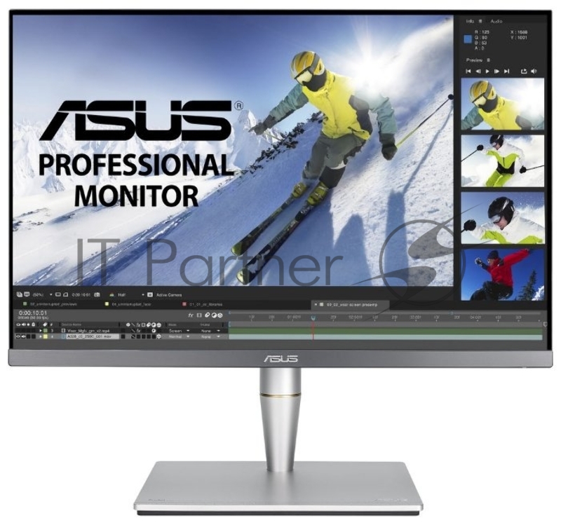 Монитор ASUS 24 PA24AC IPS LED, 1920x1200, 5ms, 400cd/m2, 178°/178°, 100Mln:1, 2*HDMI, DP, USB-Hub, колонки, HDR400, 60Hz, Tilt, Swivel, Pivot, HAS, VESA, Gray, 90LM04B0-B01370