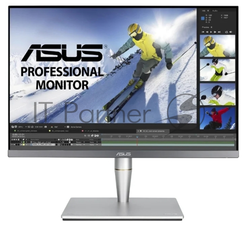 Монитор ASUS 24 PA24AC IPS LED, 1920x1200, 5ms, 400cd/m2, 178°/178°, 100Mln:1, 2*HDMI, DP, USB-Hub, колонки, HDR400, 60Hz, Tilt, Swivel, Pivot, HAS, VESA, Gray, 90LM04B0-B01370