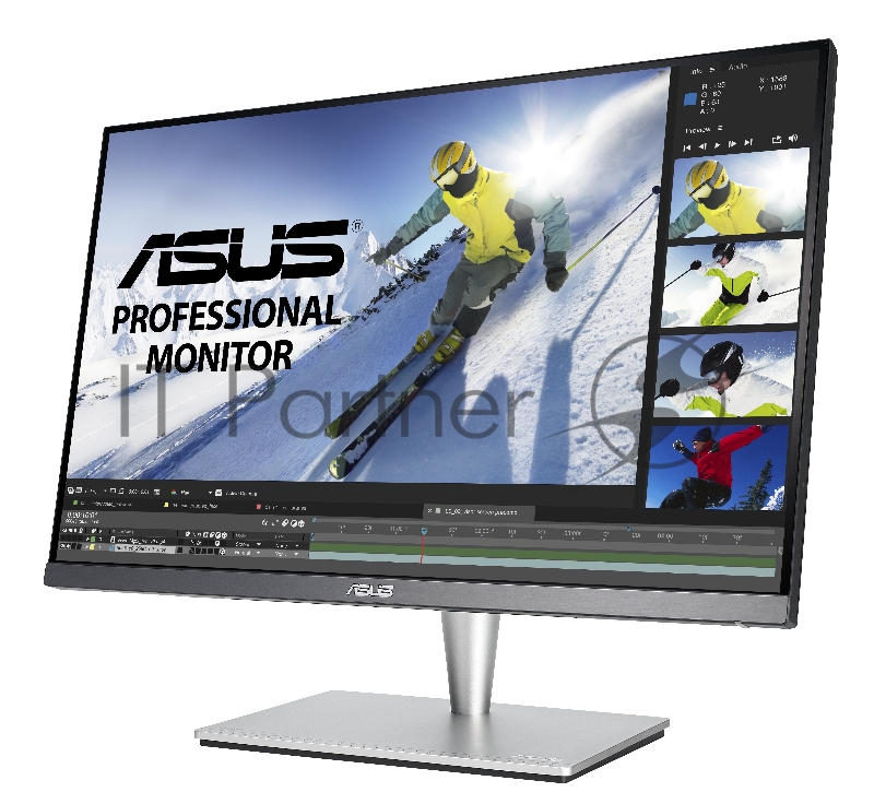Монитор ASUS 24 PA24AC IPS LED, 1920x1200, 5ms, 400cd/m2, 178°/178°, 100Mln:1, 2*HDMI, DP, USB-Hub, колонки, HDR400, 60Hz, Tilt, Swivel, Pivot, HAS, VESA, Gray, 90LM04B0-B01370