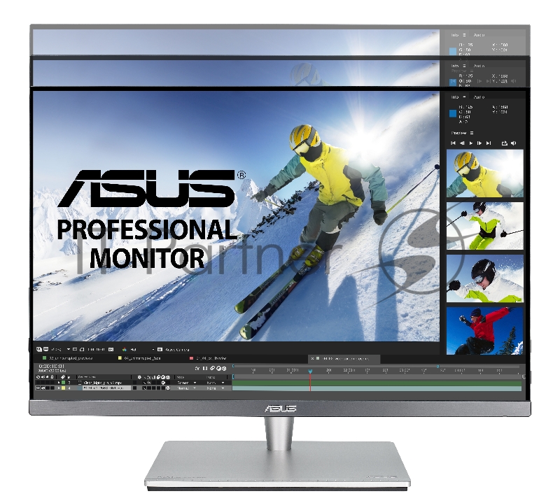 Монитор ASUS 24 PA24AC IPS LED, 1920x1200, 5ms, 400cd/m2, 178°/178°, 100Mln:1, 2*HDMI, DP, USB-Hub, колонки, HDR400, 60Hz, Tilt, Swivel, Pivot, HAS, VESA, Gray, 90LM04B0-B01370