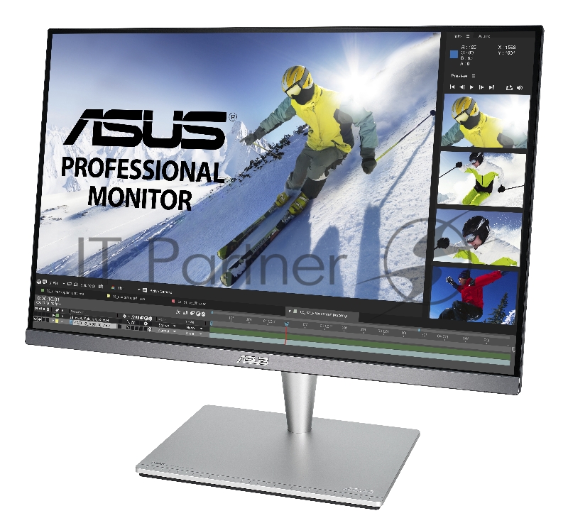 Монитор ASUS 24 PA24AC IPS LED, 1920x1200, 5ms, 400cd/m2, 178°/178°, 100Mln:1, 2*HDMI, DP, USB-Hub, колонки, HDR400, 60Hz, Tilt, Swivel, Pivot, HAS, VESA, Gray, 90LM04B0-B01370