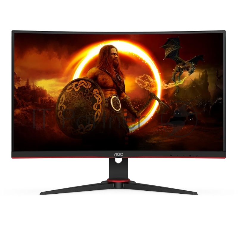 Монитор 23,6 AOC C24G2AE 1500R Curved 1920x1080 165Гц VA WLED 16:9 1ms VGA 2*HDMI DP 3000:1 80M:1 178/178 250cd Speakers HAS Sviwel Tilt Black/Red