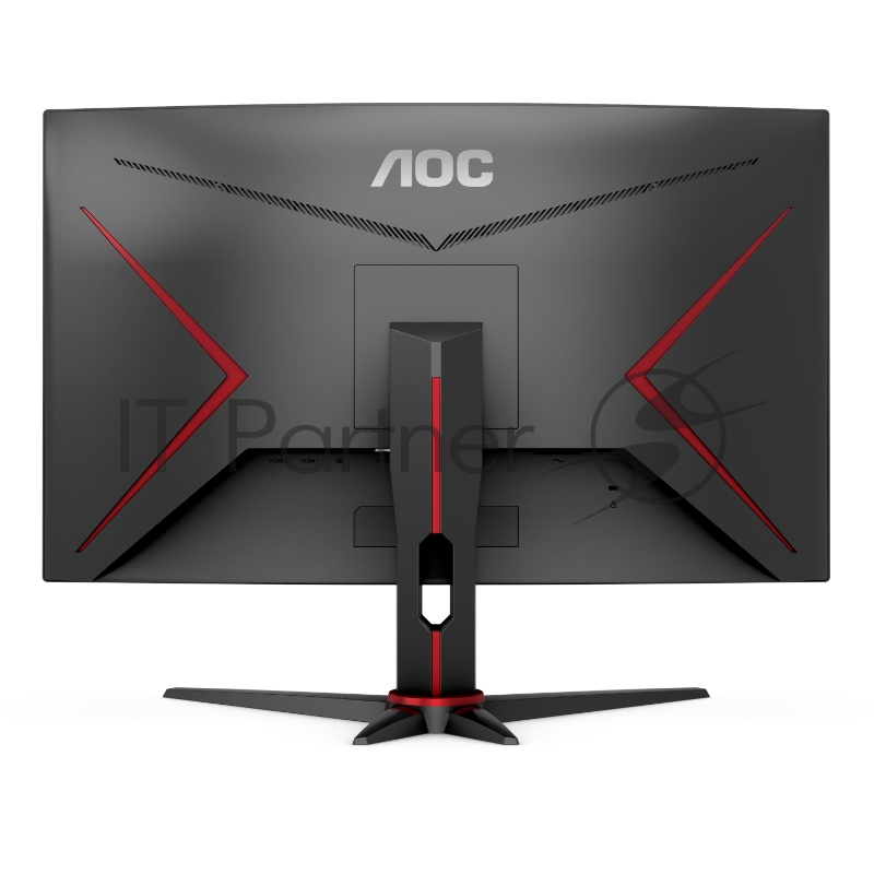 Монитор 23,6 AOC C24G2AE 1500R Curved 1920x1080 165Гц VA WLED 16:9 1ms VGA 2*HDMI DP 3000:1 80M:1 178/178 250cd Speakers HAS Sviwel Tilt Black/Red