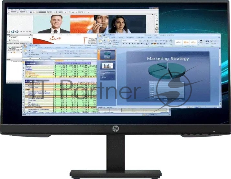 Монитор HP P24 G4 23,8 Monitor 1920x1080 FHD, IPS, 16:9, 250 cd/m2, 1000:1, 5ms, 178°/178°, DP, HDMI, VGA, Low Blue Light, Plug-and-Play, Black (5QG35AA)
