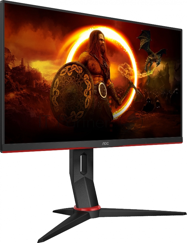 МОНИТОР 23.8 AOC 24G2SU Black-Red с поворотом экрана (VA, 1920x1080, 165Hz, 1 ms, 178°/178°, 350 cd/m, 3000:1, +2xHDMI
