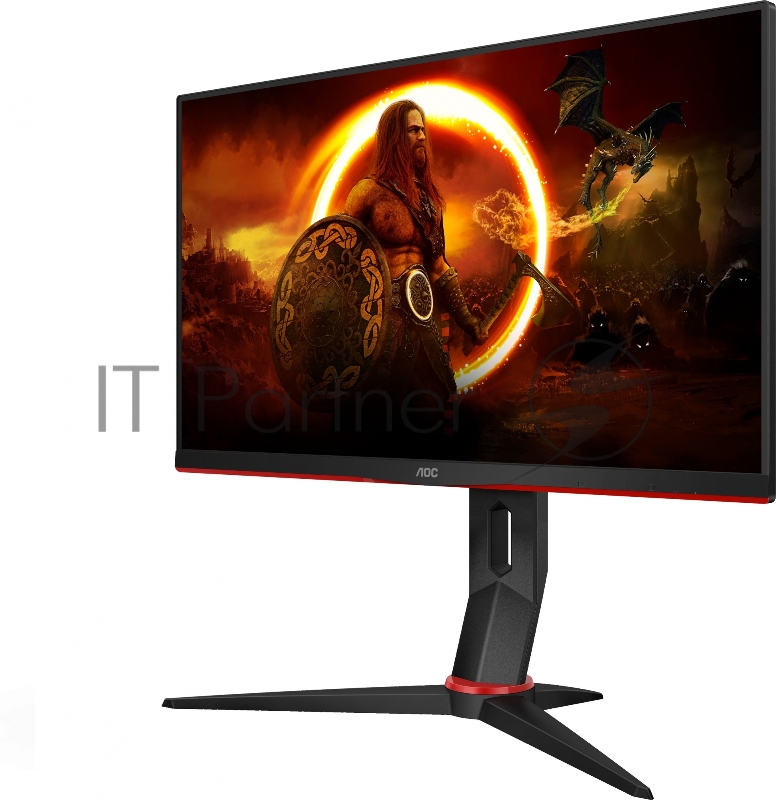 МОНИТОР 23.8 AOC 24G2SU Black-Red с поворотом экрана (VA, 1920x1080, 165Hz, 1 ms, 178°/178°, 350 cd/m, 3000:1, +2xHDMI