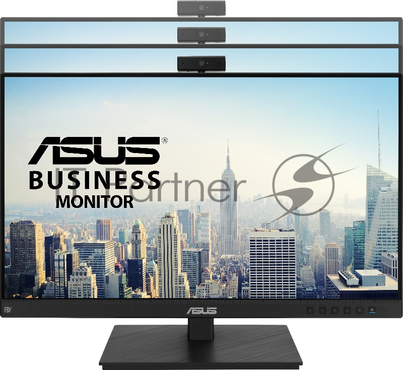 Монитор IPS для видеоконференций, ASUS BE24EQSK 23,8” FHD(1920x1080), 300 cd/㎡, 1000:1, 178°(H)/178°(V), 5ms, веб-камера FHD, D-SUB,HDMI,DP,USB, микрофонный массив, Speakers, HAS, Frameless Design, VESA 100x100mm, MiniPC Kit, black