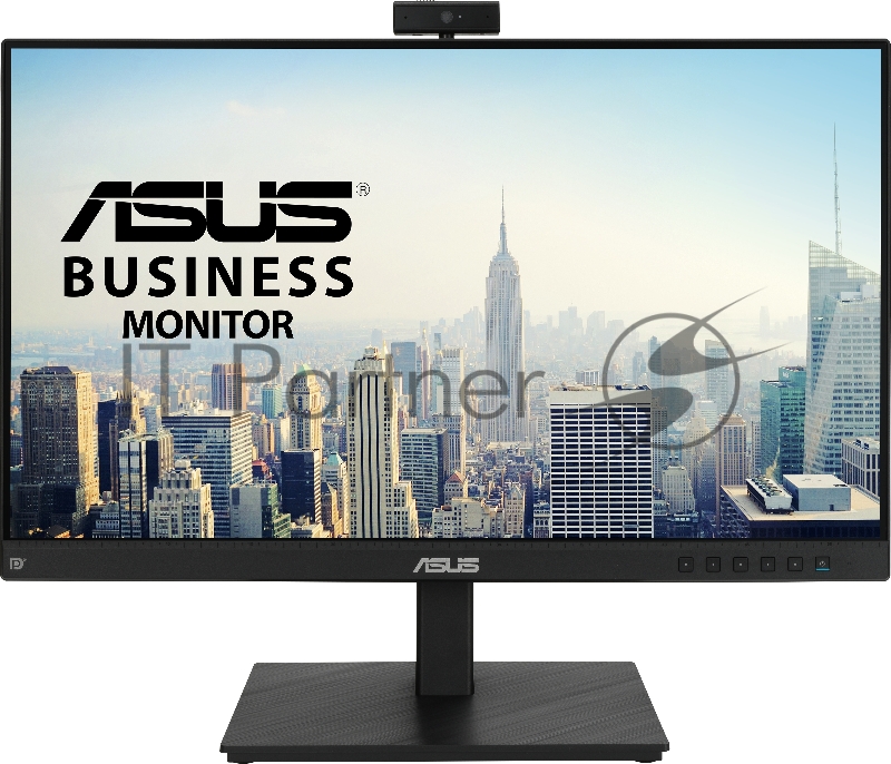 Монитор IPS для видеоконференций, ASUS BE24EQSK 23,8” FHD(1920x1080), 300 cd/㎡, 1000:1, 178°(H)/178°(V), 5ms, веб-камера FHD, D-SUB,HDMI,DP,USB, микрофонный массив, Speakers, HAS, Frameless Design, VESA 100x100mm, MiniPC Kit, black