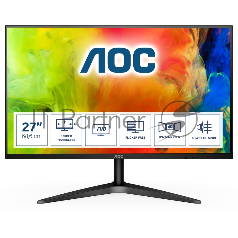 Монитор 27 AOC 27B1H Value Line c черный IPS LED 5ms 16:9 HDMI матовая 1000:1 250cd 178гр/178гр 1920x1080 D-Sub FHD