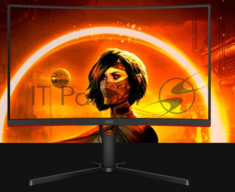 Монитор 27 AOC C27G3U/BK Curved 1000R 1920x1080 165Гц VA WLED 16:9 4ms 2*HDMI DP 4xUSB3.2 3000:1 80M:1 178/178 300cd HAS Swivel Tilt Speakers Black/Red