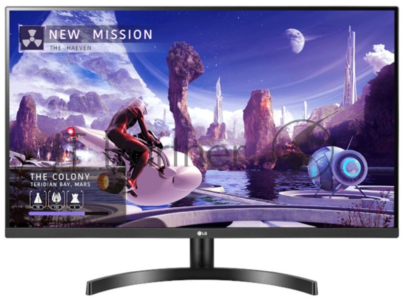 МОНИТОР 31.5 LG 32QN600-B Black (IPS, LED, Wide, 2560x1440, 75Hz, 5ms, 178°/178°, 350 cd/m, 1000:1, +DP, +2хHDMI, +USB,