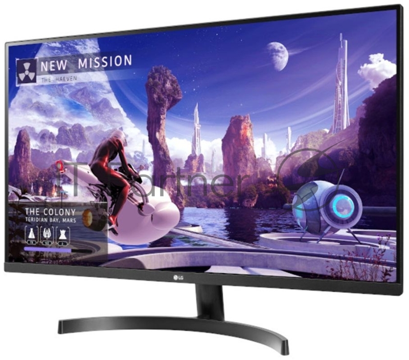 МОНИТОР 31.5 LG 32QN600-B Black (IPS, LED, Wide, 2560x1440, 75Hz, 5ms, 178°/178°, 350 cd/m, 1000:1, +DP, +2хHDMI, +USB,