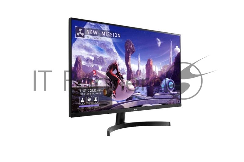 МОНИТОР 31.5 LG 32QN600-B Black (IPS, LED, Wide, 2560x1440, 75Hz, 5ms, 178°/178°, 350 cd/m, 1000:1, +DP, +2хHDMI, +USB,
