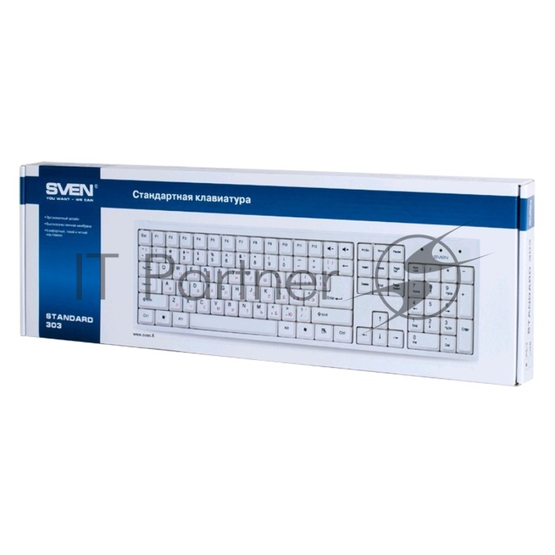 Клавиатура SVEN Standard 303 USB белая SV-03100303UW