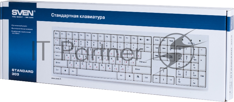Клавиатура SVEN Standard 303 USB белая SV-03100303UW