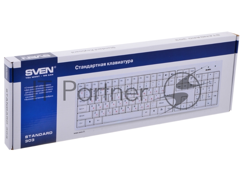 Клавиатура SVEN Standard 303 USB белая SV-03100303UW