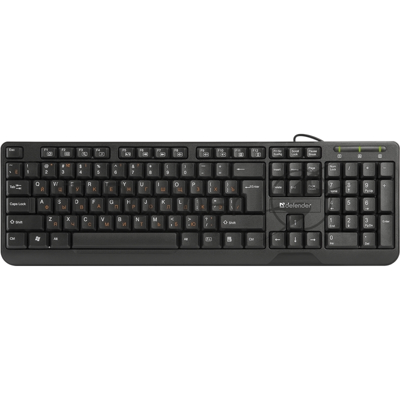 Клавиатура Keyboard DEFENDER OfficeMate HM-710 RU черный, Проводная клавиатура, полноразмерная 45710